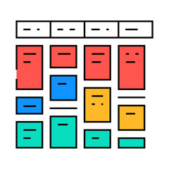 blocking time management line icon vector. blocking time management sign. isolated symbol illustration