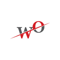 WO Minimalist Logo with Dynamic Diagonal Line