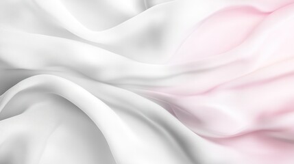 Obraz premium Soft, flowing fabric in white and pale pink, creating a serene and elegant visual texture.