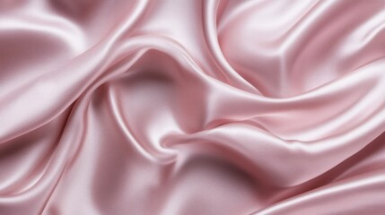 Obraz premium A smooth, pink satin fabric draped elegantly, showcasing its soft texture and sheen.