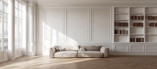 Fototapeta premium Sunlit Interior Design: A Luxurious Living Room