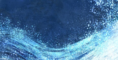 光り輝く和風の波イラストレーション