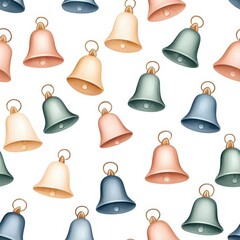 Colorful bell pattern on a white isolated background.