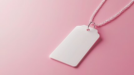Fototapeta premium Blank badge mockup isolated on a pink background Simple empty name tag