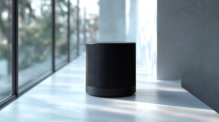 Single speaker isolated on a bright white surface minimalist and modern design