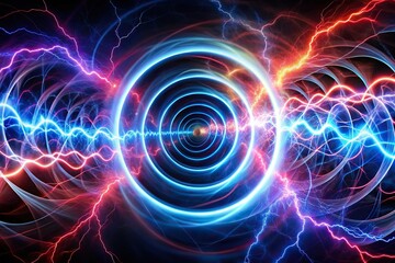 Asymmetrical Electric spirals on clear evoke the pulsing heart of modernity