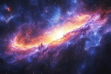 Fototapeta premium stunning blue and purple galaxy backdrop filled with swirling stars and cosmic wonders created with advanced technology inviting viewers to explore the universes mysteries