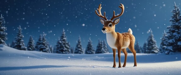 Obraz premium Christmas background with reindeer 