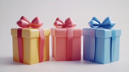 Fototapeta premium tiny gift boxes wrapped with fabric