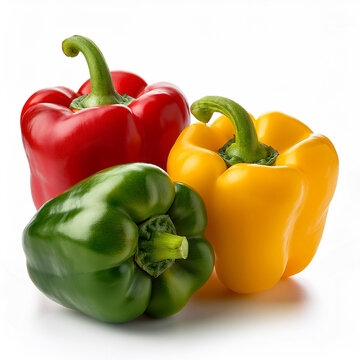 recommend clip art: Red, yellow and green bell pepper isolated on white background illustrated food and vegetable clipart