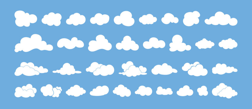 Naklejki clouds simple cute cartoon flat design