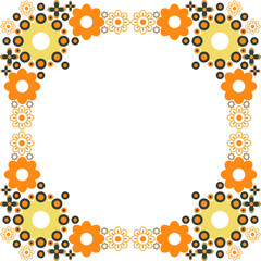 colourful flower petal frame 