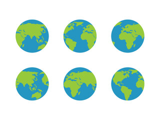 simple earth globe simple flat design