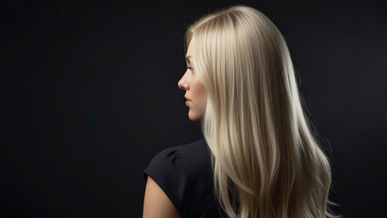Naklejka premium Waterfall Braid and Cascading Silver Tresses: A Creative Hair Photography Shot