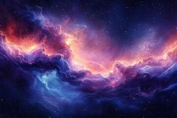 Fototapeta premium stunning nebula wallpaper showcasing swirling stardust in rich blue purple and magenta hues evoking a sense of wonder and the vastness of the galaxy