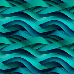Geometric abstract pattern with intersecting diagonal lines and layered gradients in vibrant turquoise and blue tones. Seamless background