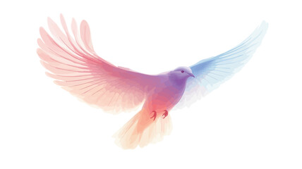 Pigeon flying isolated on white background with clipping path. Peace concept. 