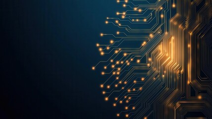 Futuristic digital technology background, with glowing holographic elements like circuits and data streams floating in the air