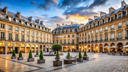 Obraz premium Luxurious square in Paris surrounded by high-end jewelry stores and prestigious hotels, Paris, Place Vend?me, luxury