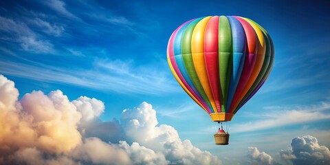 Obraz premium Colorful plasticine hot air balloon floating in the sky, plasticine, hot air balloon, colorful, vibrant, rendering, whimsical
