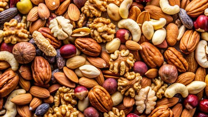 Close up of various nuts, a nutritious and healthy food choice , nuts, close up, healthy, nutritious, food, almonds