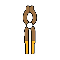 tongs blacksmith metal line icon vector. tongs blacksmith metal sign. isolated symbol illustration