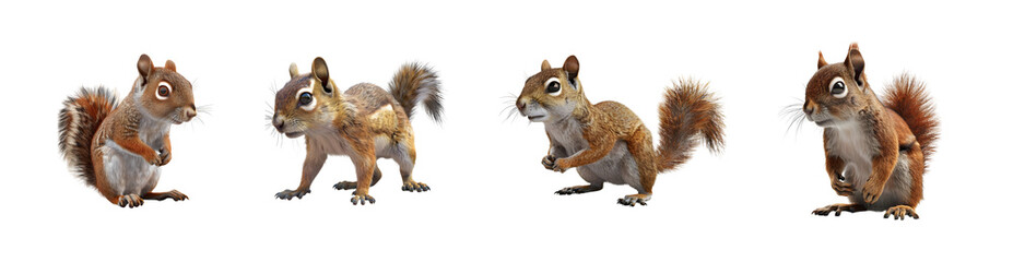 Obraz premium squirrel collection on transparent background
