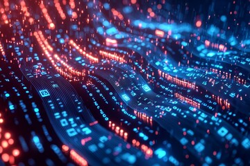 Obraz premium Digital Technology background of data and network