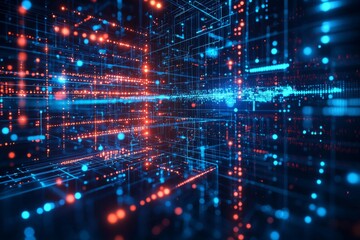 Fototapeta premium Digital Technology background of data and network