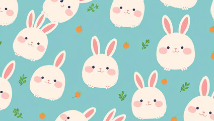 easter seamless pattern with rabbits