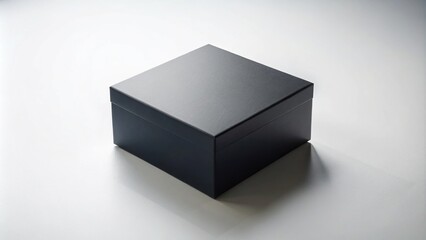 Fototapeta premium Black box mockup isolated on white background with leading lines