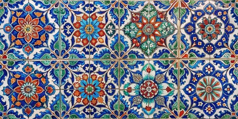 Colorful vintage ceramic tiles wall decoration in Turkish style, turkish, vintage, ceramic, tiles, wall, background