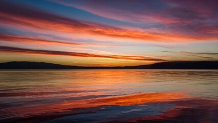 Obraz premium Blurry oil paint strokes in warm sunset tones actions