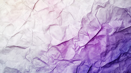 Fototapeta premium Crumpled paper texture on a purple and white background. AI generation