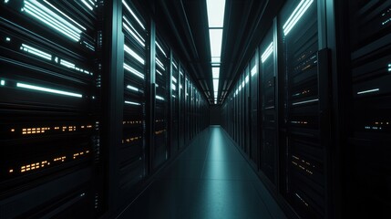 Fototapeta premium Server Room Corridor