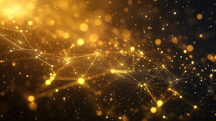 Yellow abstract particle technology background