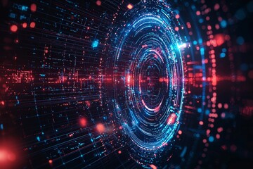 Obraz premium Digital Technology background of data and network