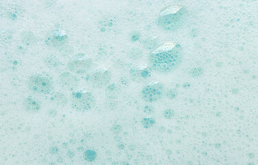Foam background. shampoo Soap foam texture on water. Detergent foam bubble