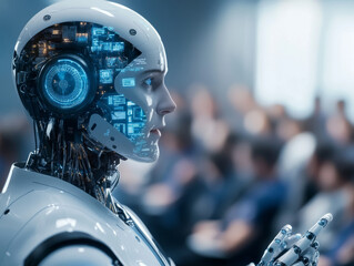 Fototapeta premium Exploring the Future of AI The Rise of Intelligent Robotics in Modern Society