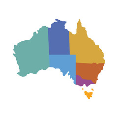 map of Australia flat vector design