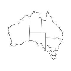 map of Australia outlines vector design