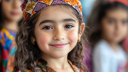 Captivating Portrait of a Young Girl in Traditional Attire Reflecting Cultural Heritage