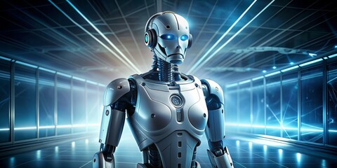 rendered of a futuristic robot, technology, cyborg, artificial intelligence, machine, sci-fi, futuristic, robotic