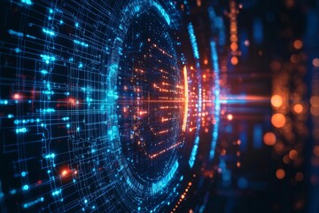 Obraz premium Digital Technology background of data and network