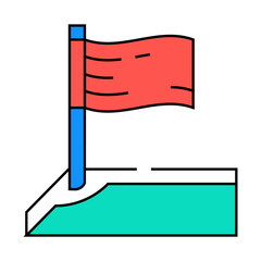 corner croquet game line icon vector. corner croquet game sign. isolated symbol illustration