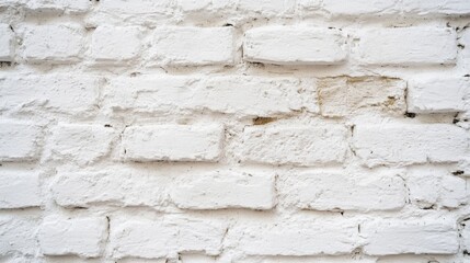 Fototapeta premium Rough white brick wall close-up, showing texture and aging, perfect for minimalist or industrial backgrounds. Concept of urban construction and simplicity