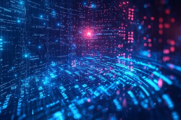 Obraz premium Digital Technology background of data and network