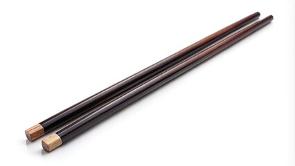 Black wooden chinese chopsticks isolated on white background