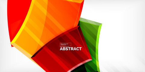 Round 3d shapes, plates background. Creative composition design template