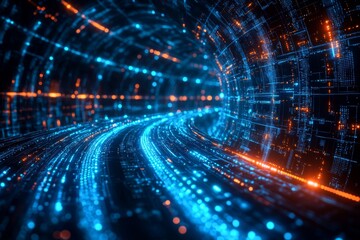 Fototapeta premium Digital Technology background of data and network